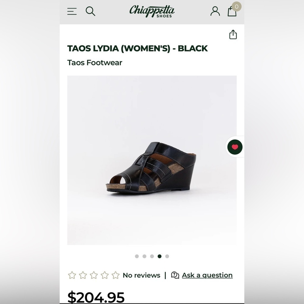 TAOS NWOT Lydia Leather Wedge Sandal Casual  Career Comfort Black Size 40